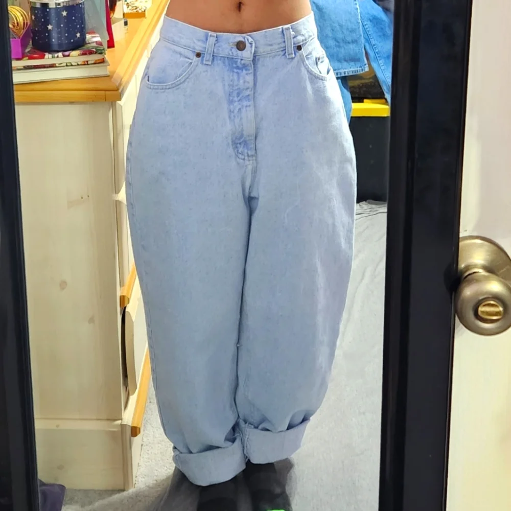 RARE!! Vintage Lee Riders Light Wash Baggy Relaxed Tapered Leg Western Mom Jeans - Picture 1 of 12